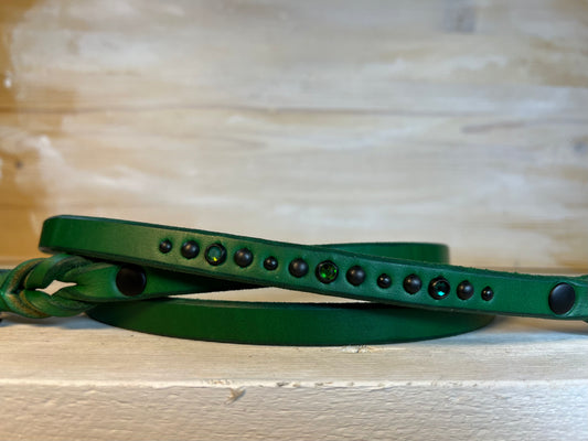 Matching Leather Leash 1/2": Emerald City