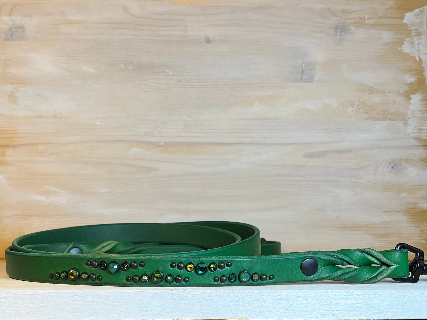 Matching Leather Leash 3/4": Emerald City