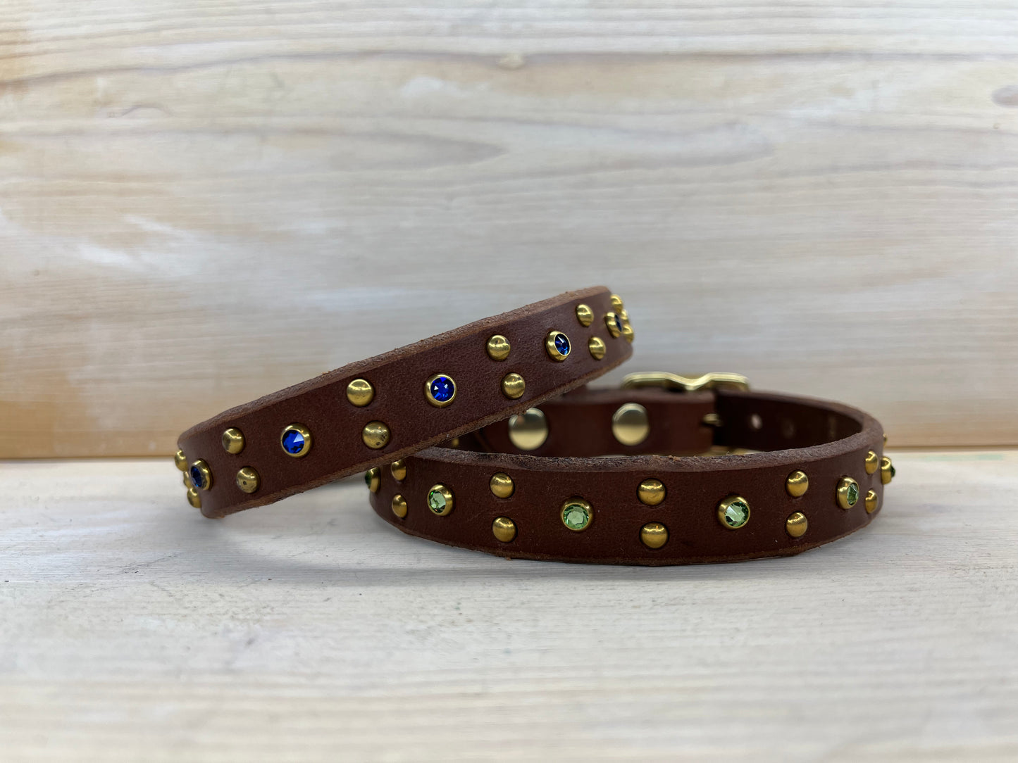 Puppy Collar 11-13"  M.Brown, Majestic Blue