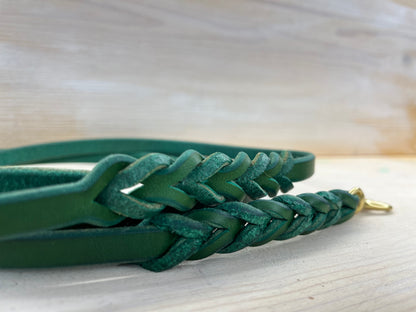 Extra Fancy 3/8" Leash Green/Brass 3'