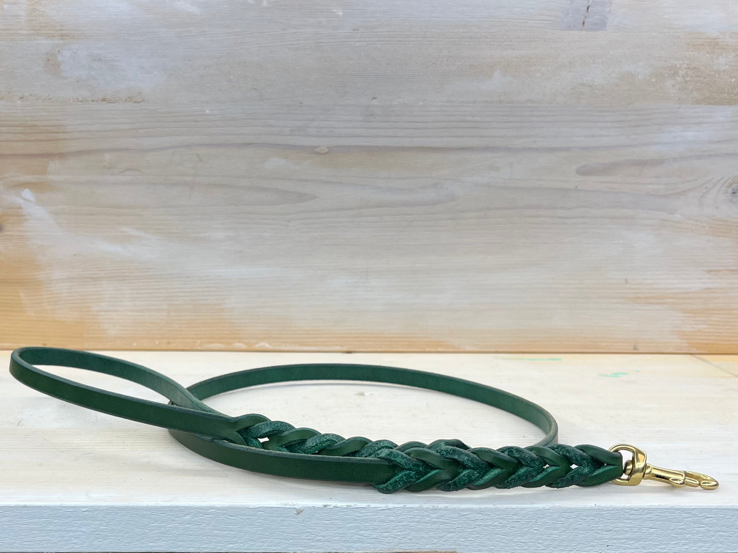 Extra Fancy 3/8" Leash Green/Brass 3'