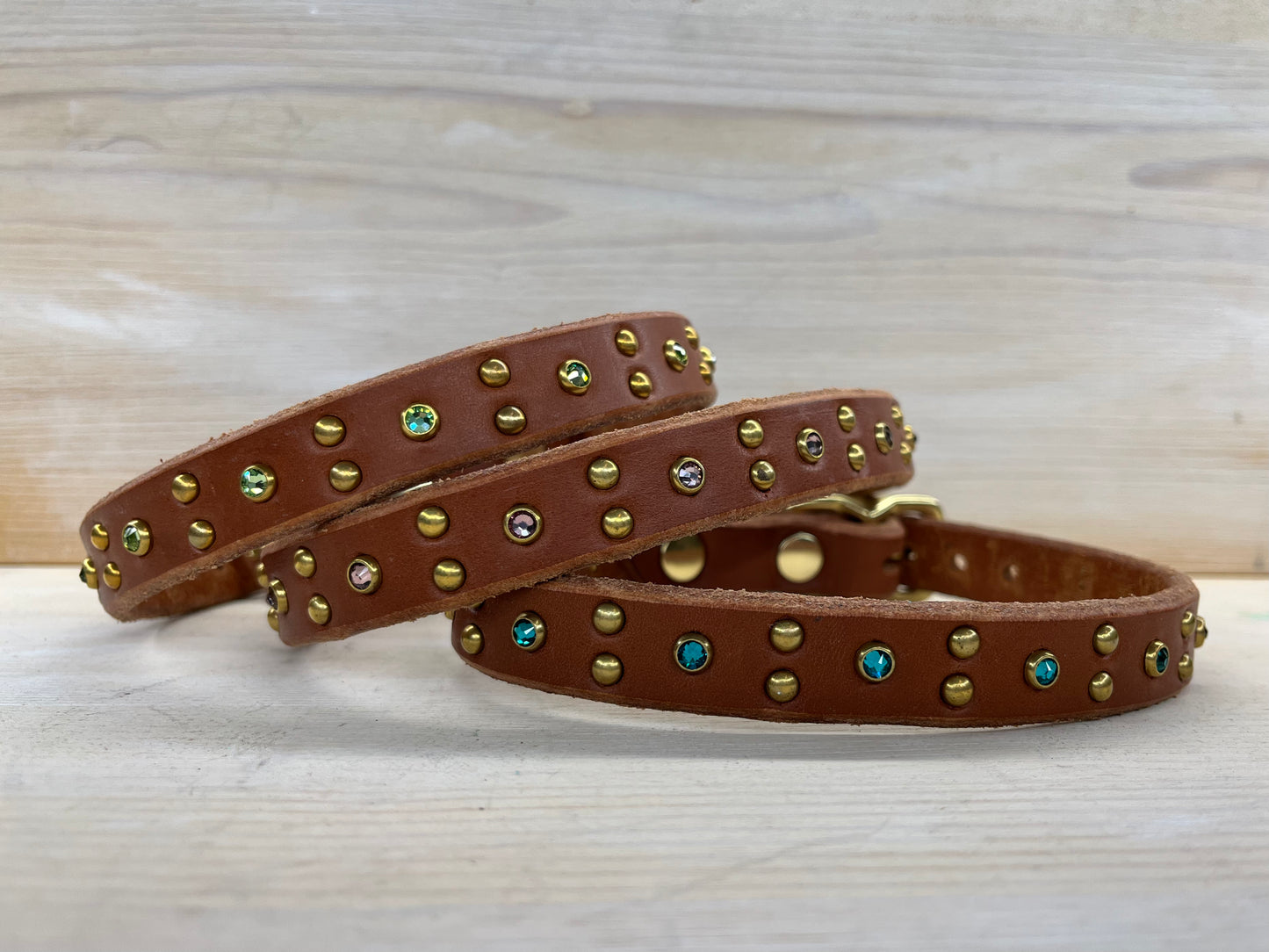 Puppy Collar 14-16" Tan, Antique Pink