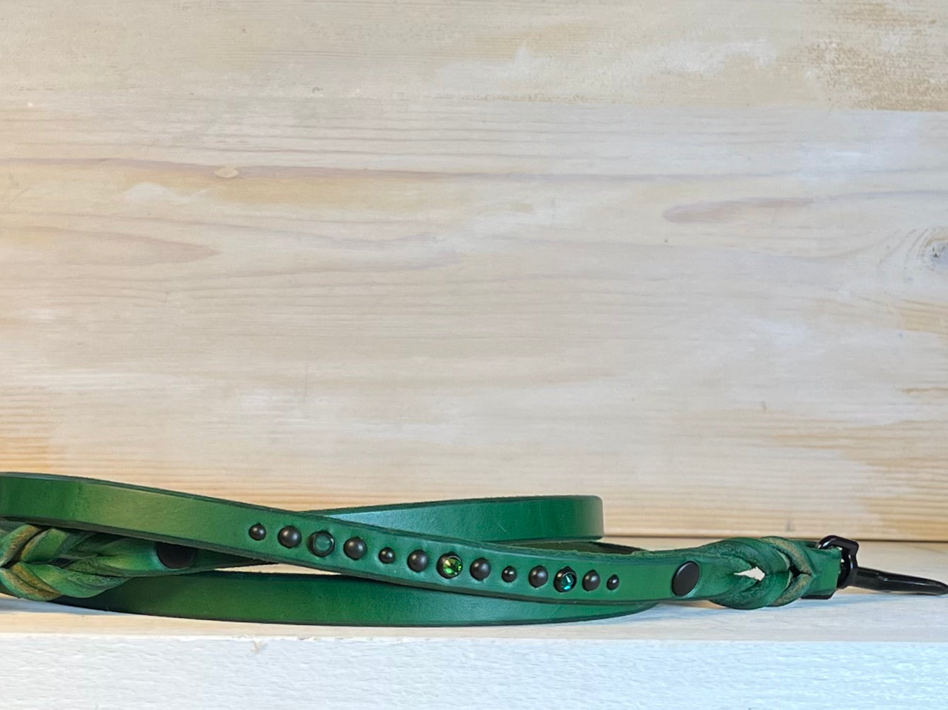 Matching Leather Leash 1/2": Emerald City