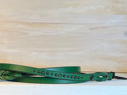 Matching Leather Leash 1/2": Emerald City