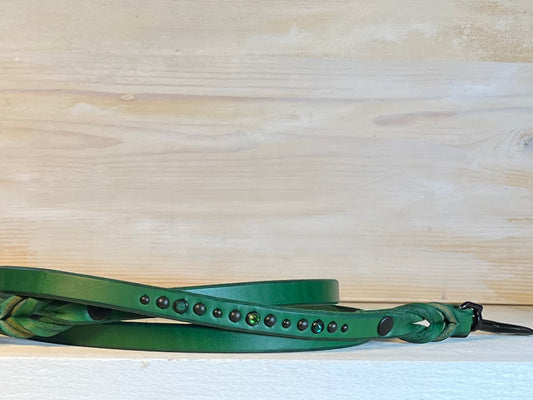Matching Leather Leash 1/2": Emerald City